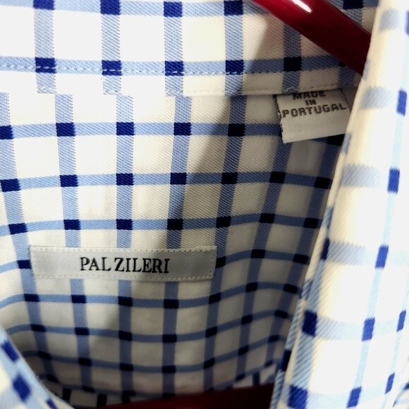 Pal Zileri Mens Long Sleeve Checkered Print Button Down Shirt Size 15 1/2-39 - Picture 7 of 10